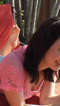 Beautiful Alana Rains Shows off Her Soles and Toes Outside!