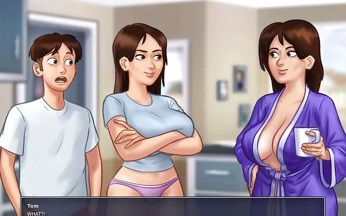 Dirty GamesXxX: Summertime saga: stepbrother asks his stepsister if she wants to...