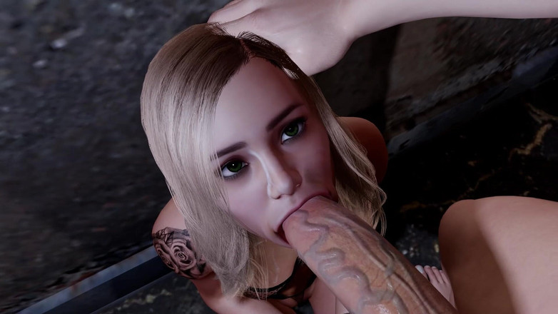 Wraith ward: Het blondin i en BDSM djup hals avsugning