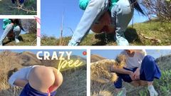 Crazy Pissing Girls: Outdoors and Floor