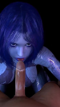 Cortana hace mamada en primer plano | Parodia porno de Halo 3D