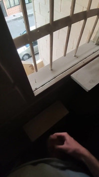 Morning jerk off in the window
