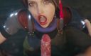 Velvixian 3D: Jessie rasberry thổi kèn trên khuôn mặt màu đỏ son môi