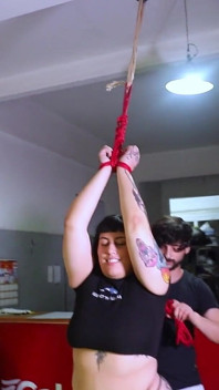 Hot Bondage Sex Session with a Goth Girl and Her Tight Red Pussy