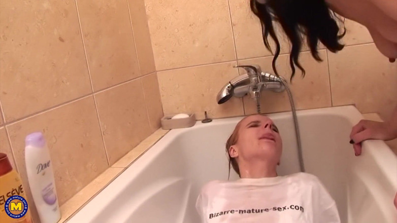 Mature NL: Cuffed Teen Gets Fucked by 3 Mature Women