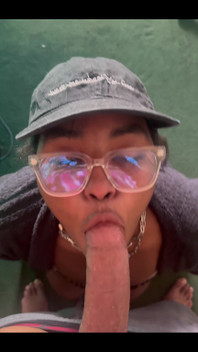 Nerdy Goth Girl Gets on Her Knees for a POV Blowjob