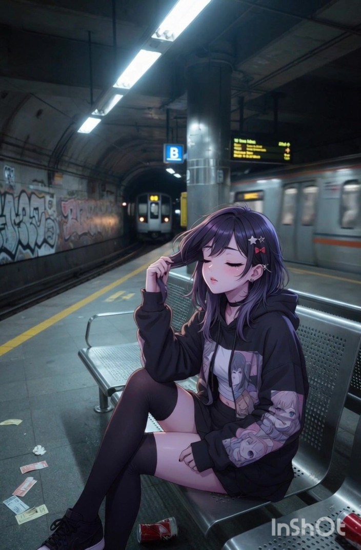 Wertstofsamler: Cute Anime Girl Masturbates and Gets Fucked in the Subway...