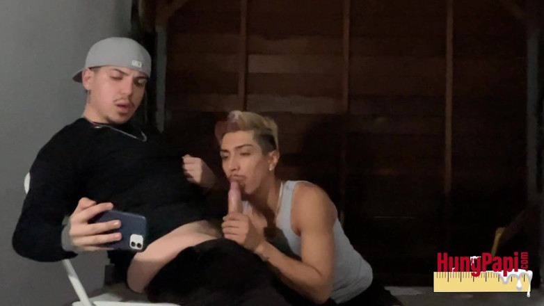 Hung Papi: Gay Cholo吮吸群交暴徒的鸡巴