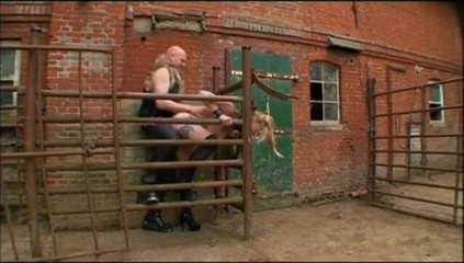 Absolute BDSM films - The original: Big boobs girl tits squeezing chaining in the farm