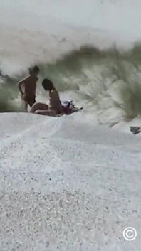 Teen lesbians on the beach