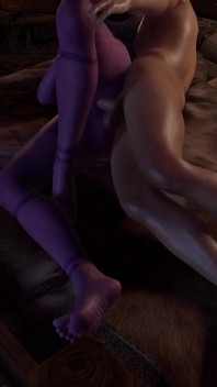 Purple Night Elf em Skyrim tem lado anal na cama | Skyrim - paródia pornô