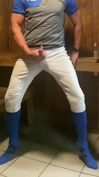 Jockdad87 Edges dalam Sauna Blue Baseballgear