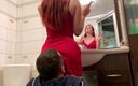 Petite Princesses FemDom (PPFemdom): Mestra Sofi em vestido vermelho usa cadeira escrava - ignorar sentando...