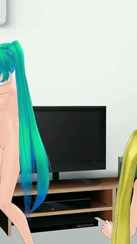 Miku Hatsune nago taniec zdobywca piosenka vocaloid mmd 3D Emerald Hair Color Edit Smixix
