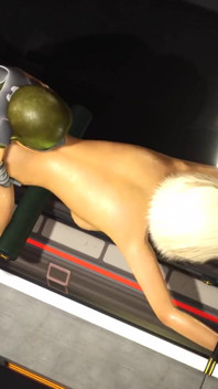 Hete seks met een buitenaards wezen. Een sexy blondine heeft gekke neukpartij met een groene alien in een ruimteschip