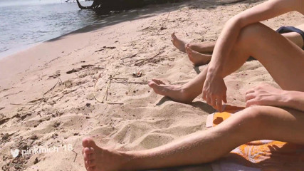 Redbearboy: Beach twink wanking
