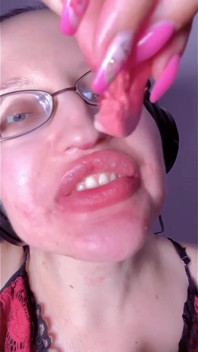 Asmr Teeth Candy Eating - Asmr, Óculos de Olho, Gianess, Batom, Lábios Grandes, Mough, Comida, Fetiche de Rosto, Unhas Longas