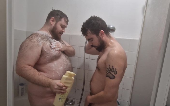 Bear Throuple: I Lick the Hairy Fat Man&amp;#039;s Ass and Cum on...