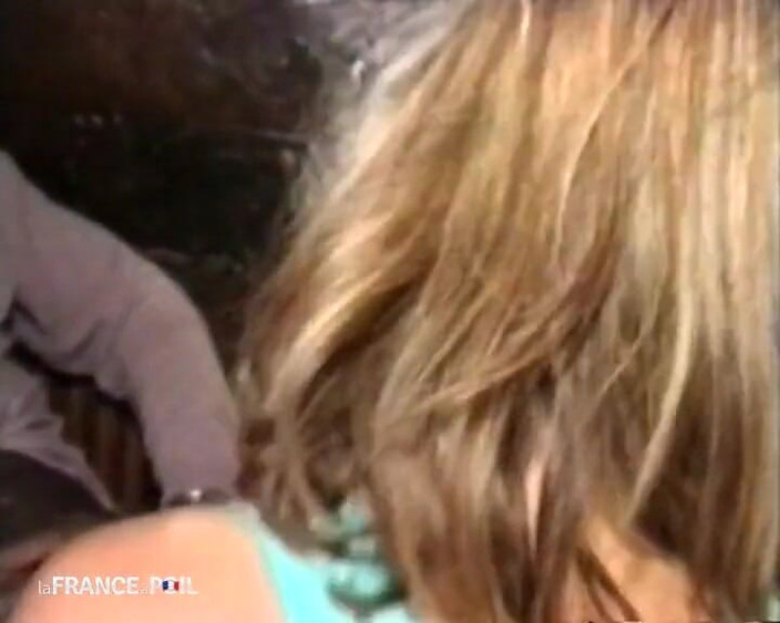 French BDSM: A hot blonde blonde girl fucked by a black guy...