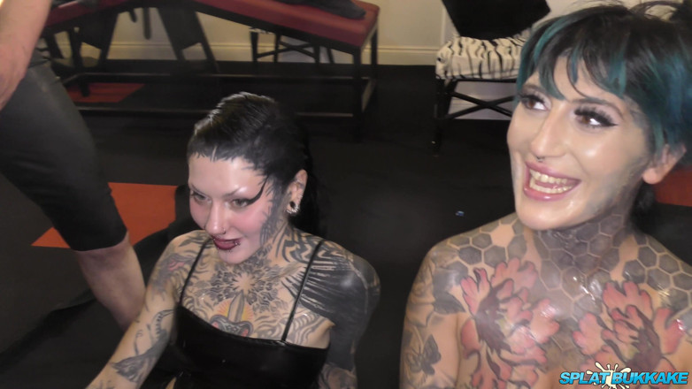 Gangbang team: Tattooed Babes Are Ready to Suck and Deepthroat Some Long...
