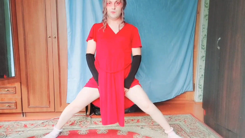 Kitty_Cross: 배다른 여동생 방에서 집에서 만든 레이디보이 키티 크로스드레서 펨보이 모델 코스프레어 Shemale