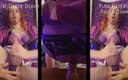 Jasmine Dlight: Purple PVC Dlouhé anální dildo a wank fest