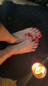 Really Nice Tiny Feet with Red Long Toes with Candle Wax