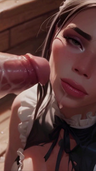 Ai Anime Maid Teen POV Blowjob & Explosive Facial - Rough Anal Fucking Scenes