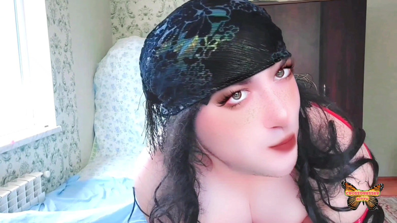 Kitty_Cross: Pretty Ladyboy in Belly Dancer Dress Homemade Hot Blonde Model