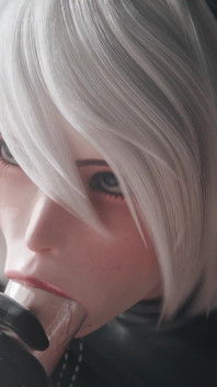 2b, Nier Automata, pipe et baise en amazone en ville - chatte crémeuse et creampie, animation 3D avec fin