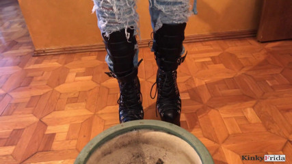 Dominatrix Frida: Pissing compilation - pierced and tattooed girl - pissing pants