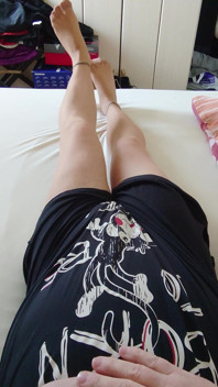 Nylonjunge in the Nightgown and Tights in Bed