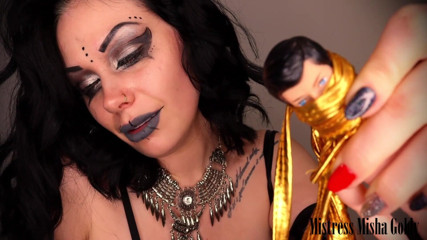 Goddess Misha Goldy: Livecam Voodoo punizione corporale per disobbedienza