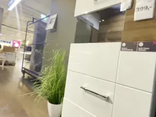 Handjob in Furniture Store Risky and Crazy Cumshot!