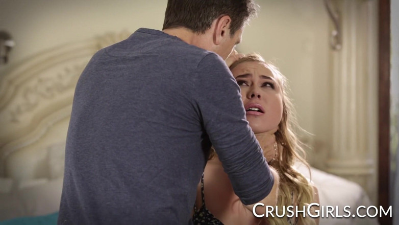 Crush Girls: Crush Girls - Cute blonde Alyssa Cole punished by her stepdad