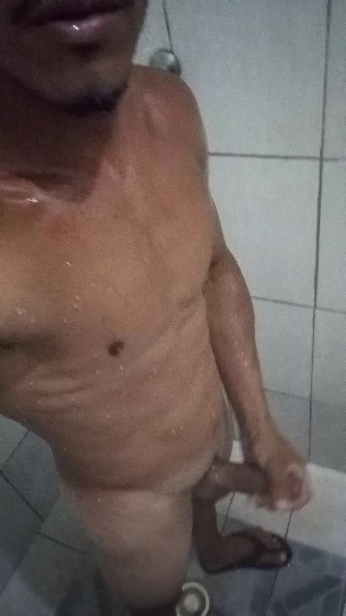 Bruninho Menezes: Brazilian Brunette 16cm Thick in the Shower - Hairy Hard Cock Taking...