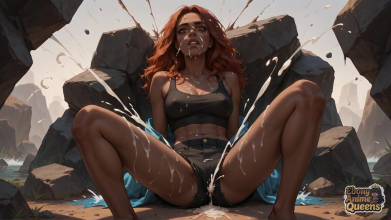 Ebony Anime Queens: Quente, Ébano XXX Pornô Com a Sedução Oral da Rainha de...