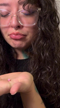 The Giantess Found a Man Curled up to Sneeze on Him