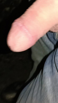 Nacht cruisen, großer unbeschnittener schwanz wichst und kommt im wald - rockard papi