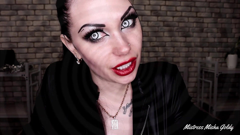 Goddess Misha Goldy: Give your cum and soul to my demonic red lips