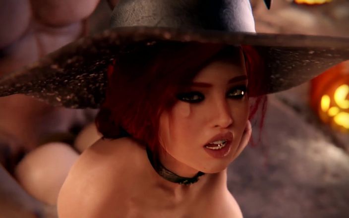 Velvixian 3D: Triss Merigold kalın büyük memeli bir cadı
