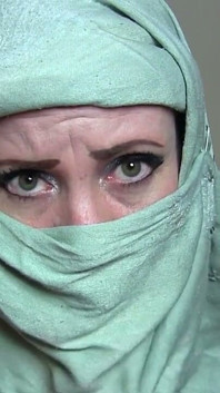 Pokorny niechętny sługa frajera! Niechlujny burqa-niqabi twarz jebanie cios praca! POW