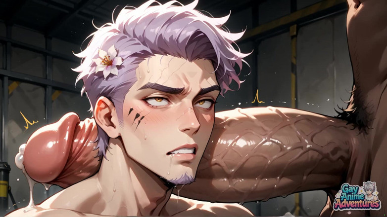 Gay Anime Adventures: Exploze zadku ve skladišti s růžovými vlasy Svalnatých Titanů