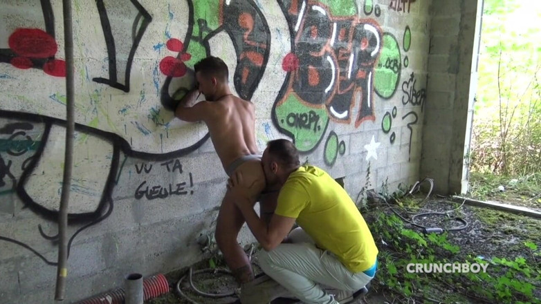 Raw French Bad boys: Slut twink fucked bareback by XXL cock in exhibit outdoor...