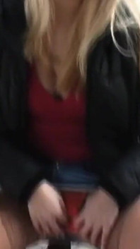 Horny exhibitionist blonde who loves perversion sucks a man's cock