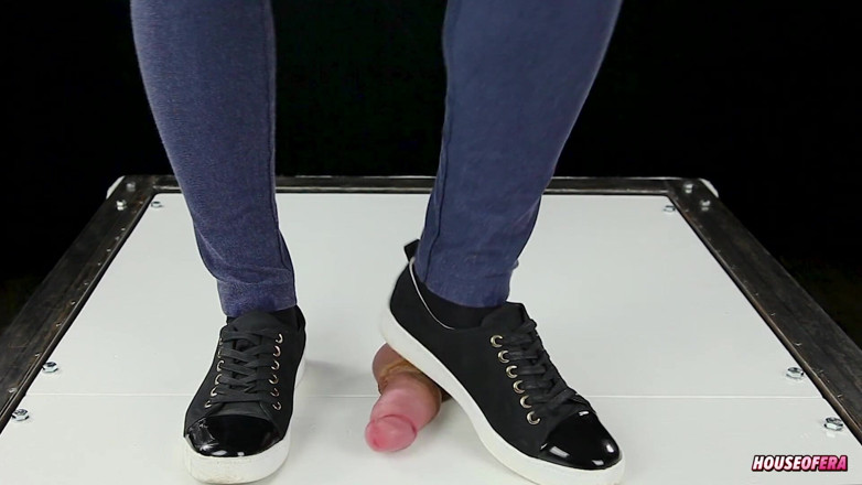 House of Era: Cock trampling by sneakers in dance CBT