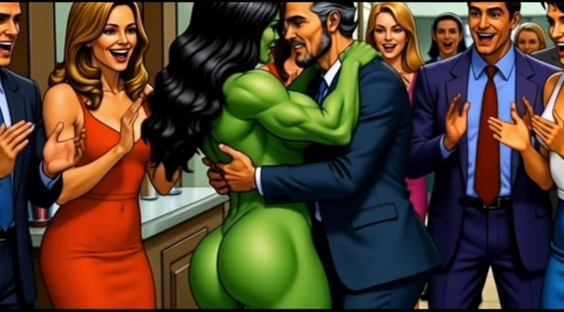 Octopussy Lovers Club: 放荡的 She-hulk 裸体。卡通