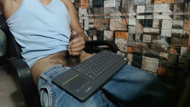 Hornyboy2058: Man Plays Alone with His Enormous Bulge Before Ejaculating