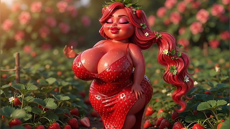 Animate golden: Douce fraise, mais belle salope - fait du dirty talk et...