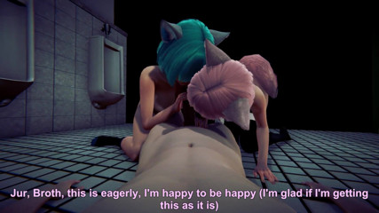 Waifu club 3D: Dos chicas universitarias neko te chupan la polla en el...